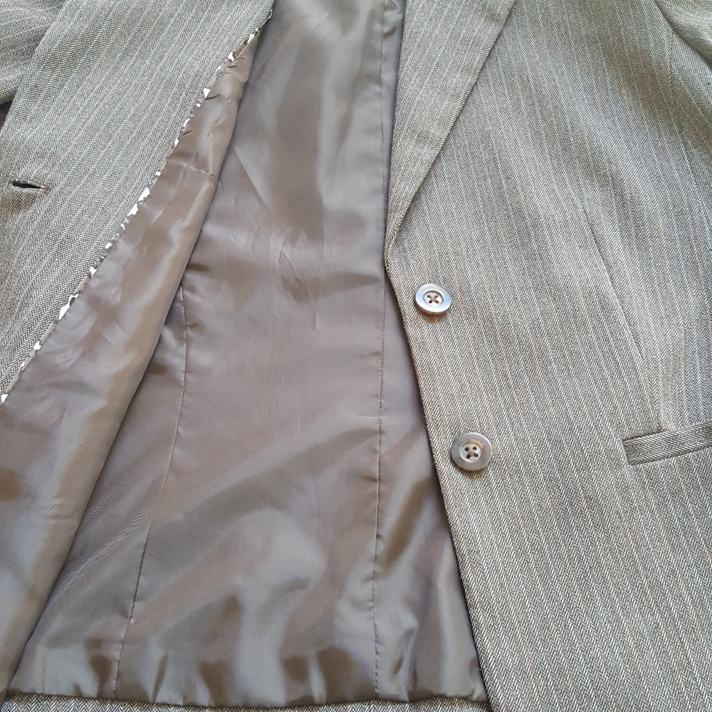 Apostrophe Brown Multicolor Pinstripe Blazer 2 - Picture 5 of 8